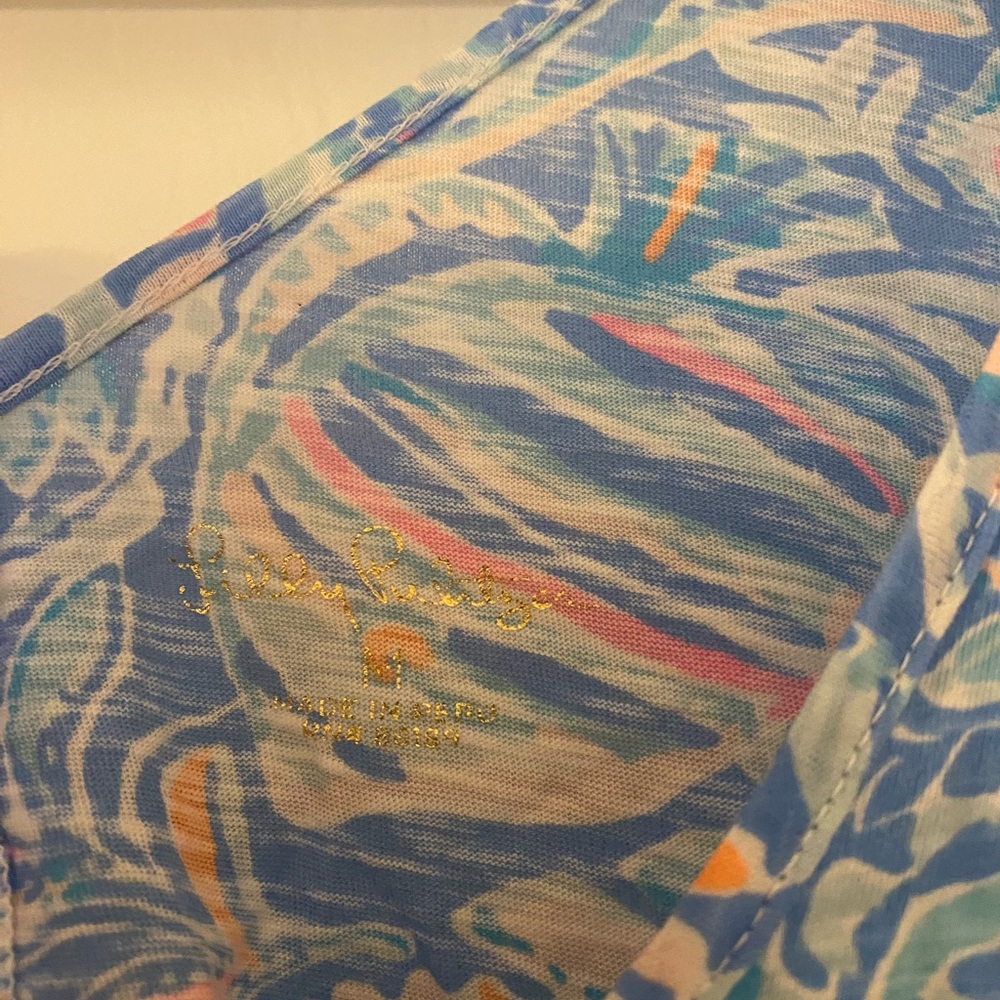 Lily Pulitzer Gigi Tank Top: Blue Paisley Sleeveless Top EUC - Picture 4 of 4
